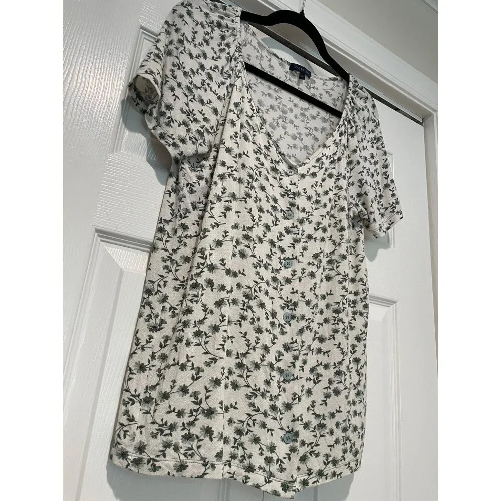 Patprimo Womens Floral Button Up Top Size M Cottagecore Forest Fairy Dainty Soft - Picture 8 of 13
